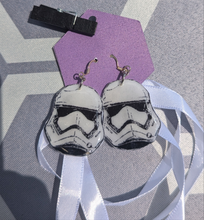 Load image into Gallery viewer, Star Wars Storm Trooper necklace &amp; matching earrings
