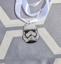 Load image into Gallery viewer, Star Wars Storm Trooper necklace &amp; matching earrings
